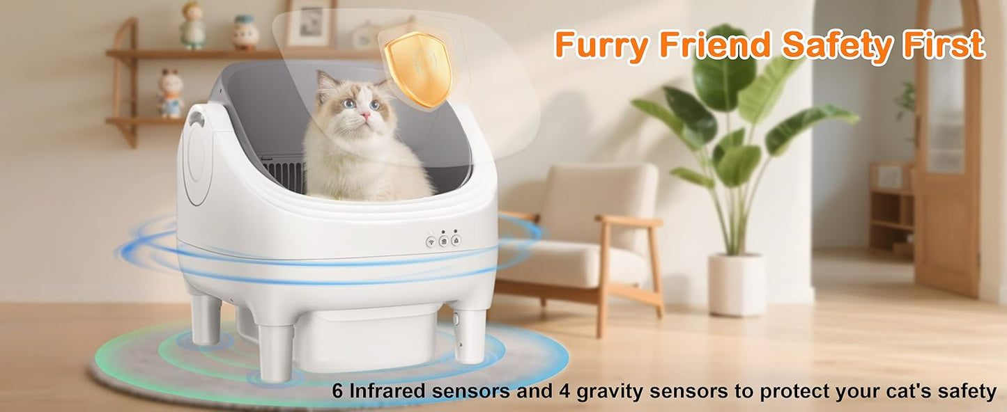 Open-top automatic cat litter box