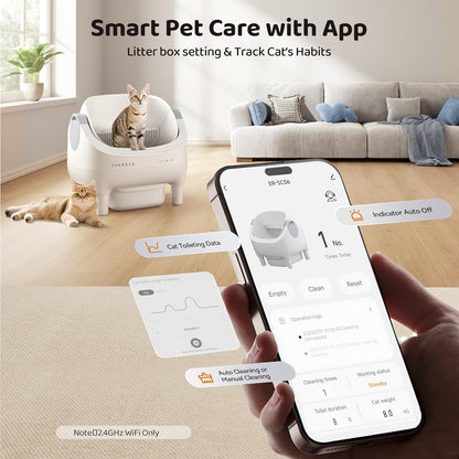 Open-top automatic cat litter box