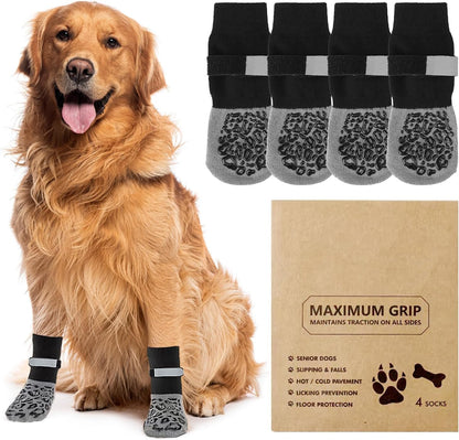 anti slip dog socks paws stop licking 2 pairs adjustable strap UK Happy Furry