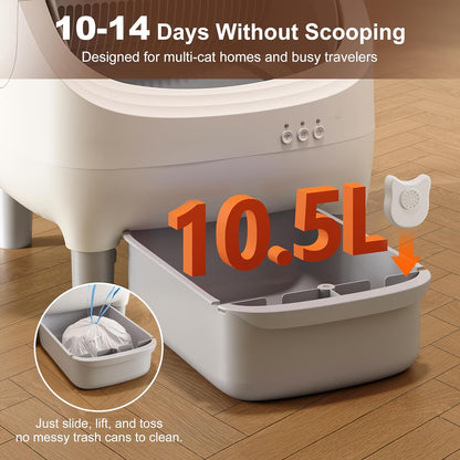 Open-top automatic cat litter box
