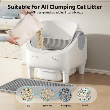 Open-top automatic cat litter box