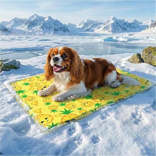 dog cool mat self cooling gel pad medium 50x65cm pineapple UK Happy Furry
