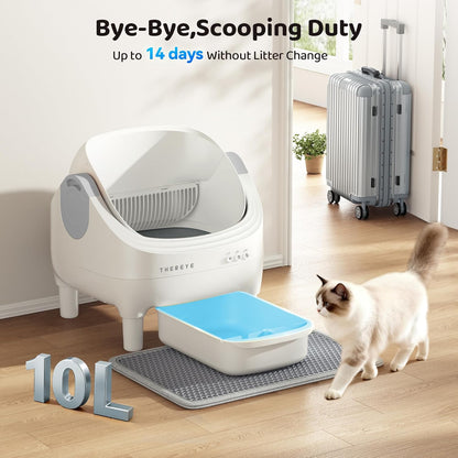 Open-top automatic cat litter box