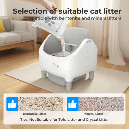 Open-top automatic cat litter box