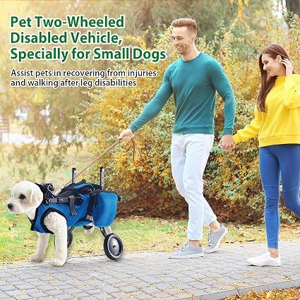 dog wheelchair back legs adjustable 2 wheel rehabilitation cart storage bag UK Happy Furry