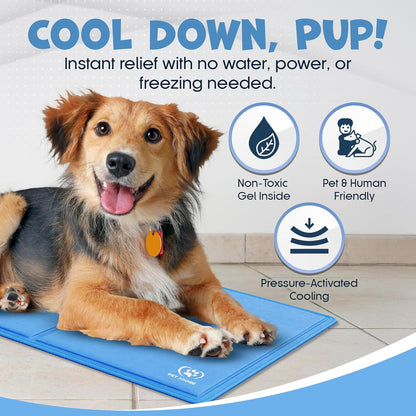 Dog Cooling Mat – Soft Thick Foam Supportive Gel Self Cooling Pad for Dogs & Cats in Summer. Durable Anti-Scratch 450 Micron Oxford Fabric (110cm x 70cm   | FREE SHIPPING