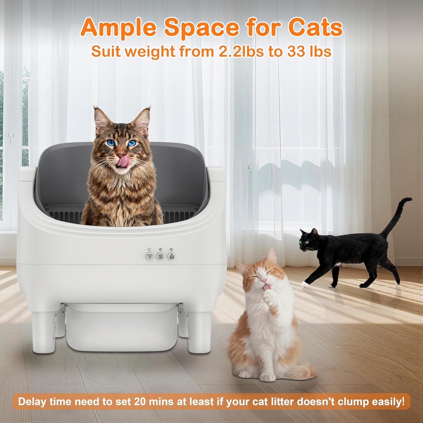 Open-top automatic cat litter box
