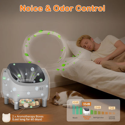 Open-top automatic cat litter box