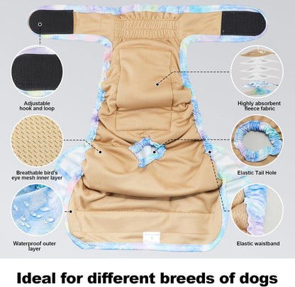 Reusable Dog Diapers Female Washable, Premium Doggie Diaper for Dogs, Pack of 3,