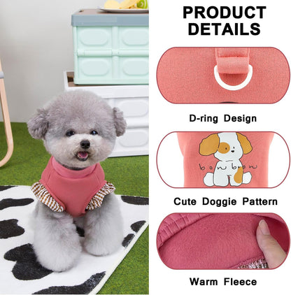 Fleece-Lined Dog Sweatshirt for Extra Small Dogs — Pink XS