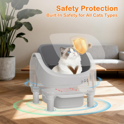 Open-top automatic cat litter box