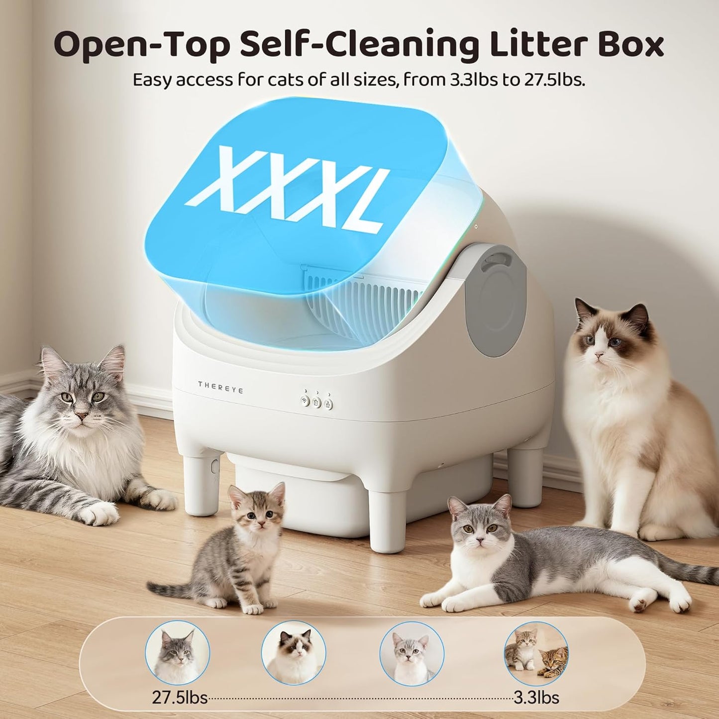 Open-top automatic cat litter box
