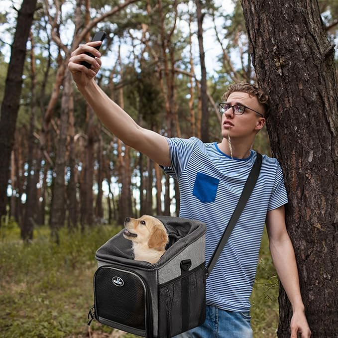 Pet Bicycle Carrier Backpack Dog Bike Basket Carrier Foldable Removable Max Bearing Weight: 2.0KG