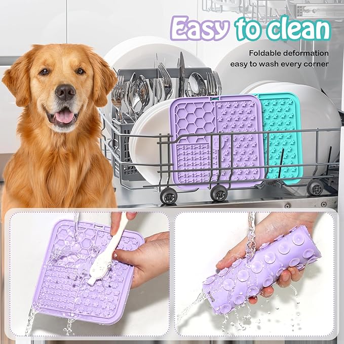 Licky Mats for Dogs and Cats, Premium Lick Mats with Suction Cups for Dog Anxiety Relief, Dog Licking Mat for Bathing, Grooming and Training