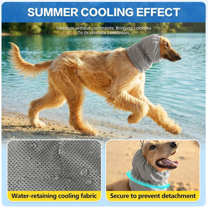 Dog Cooling Bandana, Dog Cooling Snood Breathable Pet Coolings Collar Elastic Pet Scarf For Summer Hot Weather Comfortable Headwear For Beach Sleep Travel Camping Walking,S/M/L   | FREE SHIPPING