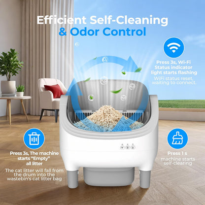 Open-top automatic cat litter box