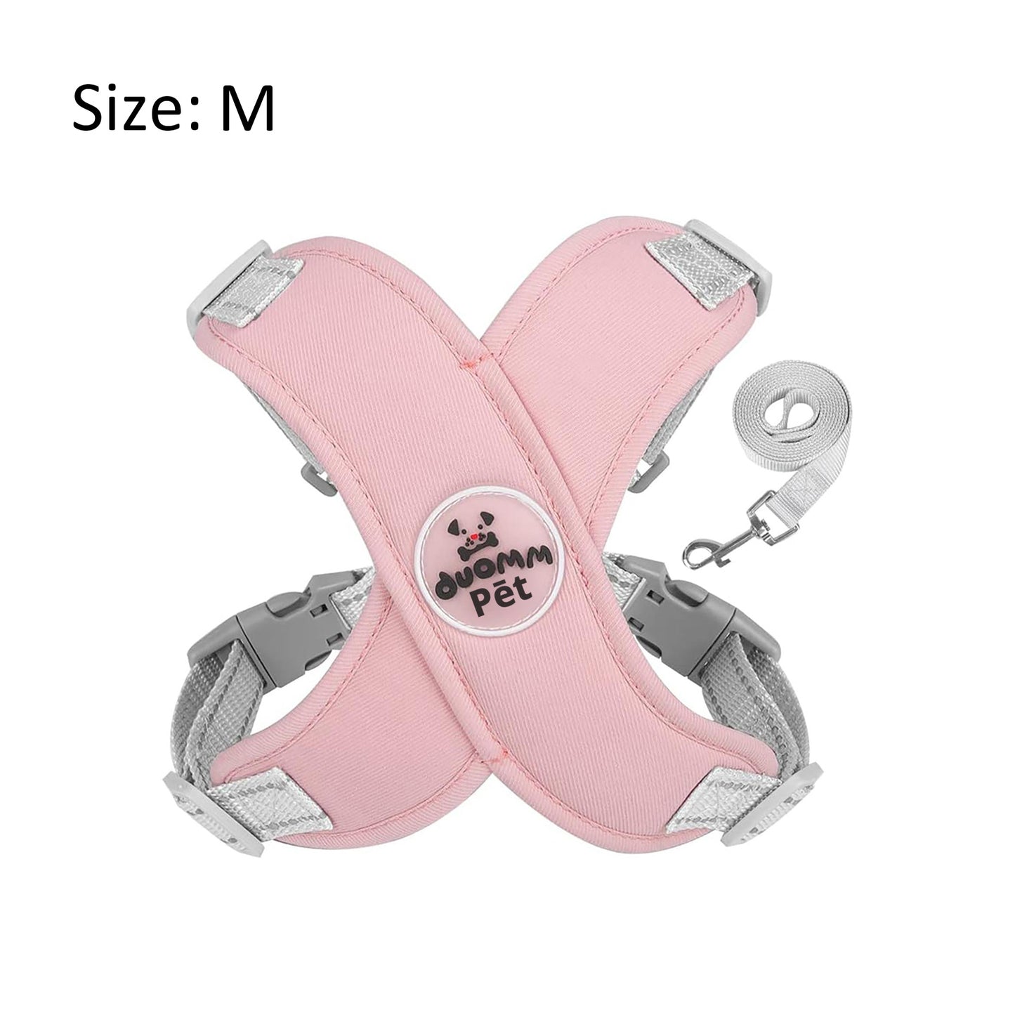 pet chest back harness pink size M UK Happy Furry