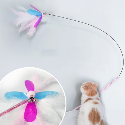 fairy feather retractable large fluffy funny cat toy UK Happy Furry