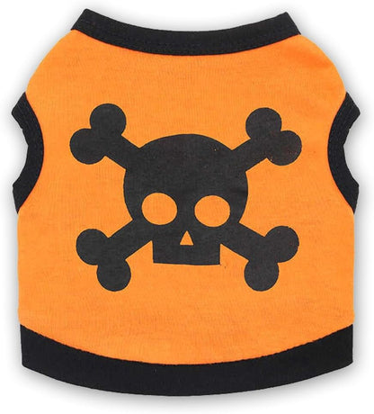 halloween skull bones dog vest cosplay tank top colour blocking UK Happy Furry