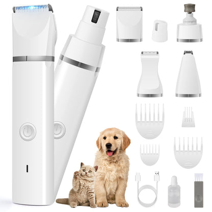 dog clippers grooming kit low noise rechargeable cordless quiet nail grinder cats UK Happy Furry