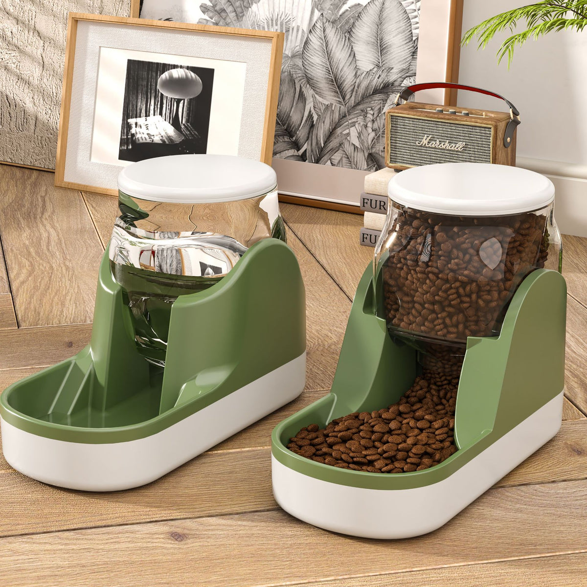 cat water fountain automatic pet feeder food dispenser large capacity UK Happy Furry