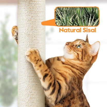 150cm Large Cat Tree Tower Cat Scratching Posts with Condos/Hammock Kitten Climbing Tower for Indoor Kittens/Cats, Dark Grey   | FREE SHIPPING