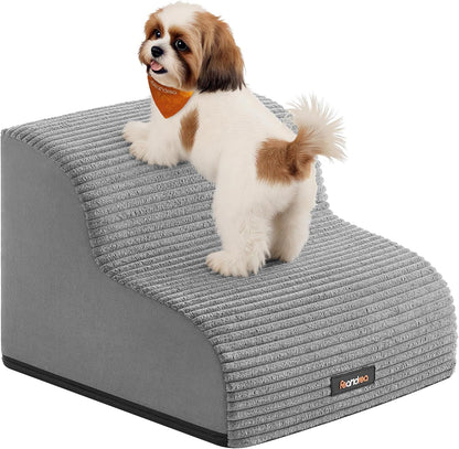 Dog Steps for Bed, Sofa, Waterproof Pet Stairs with Anti-Slip Designs, Gentle Slope, Removable Washable Cover
