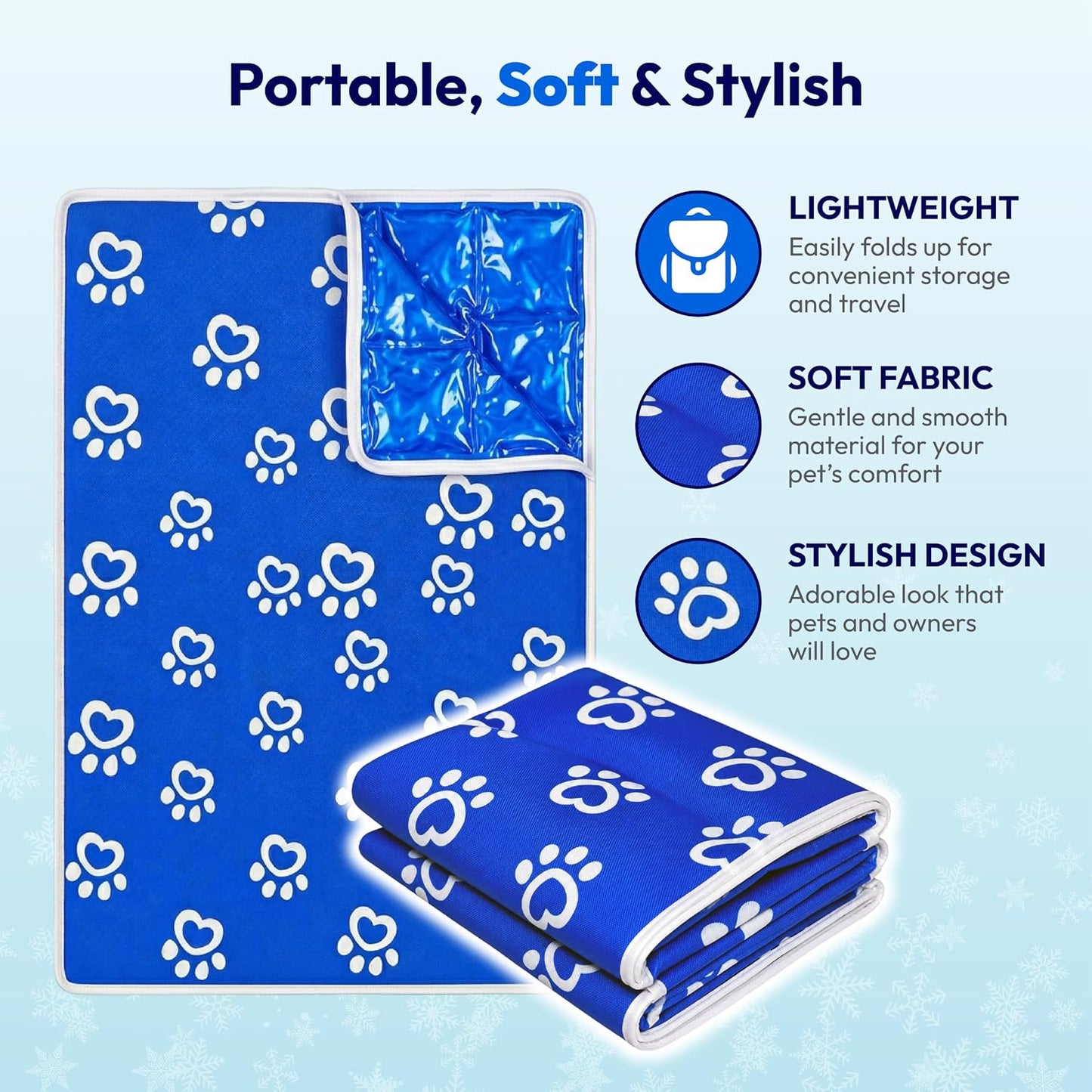 Dog Cooling Mat - Cooling Mat for Dogs - Pressure-activated Cool Gel Technology Cool Mat for Dogs - Dog Summer Essentials - Non Toxic (Upgraded Gel Pockets)   |FREE SHIPPING