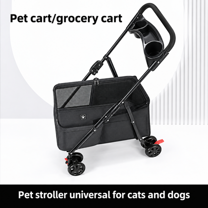 Pet Strollers Pet out Trolley Can Be Separated from Dog Cat Cart Integrated Light and Foldable Pet Products