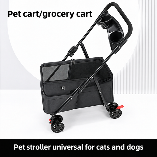 Pet Strollers Pet out Trolley Can Be Separated from Dog Cat Cart Integrated Light and Foldable Pet Products