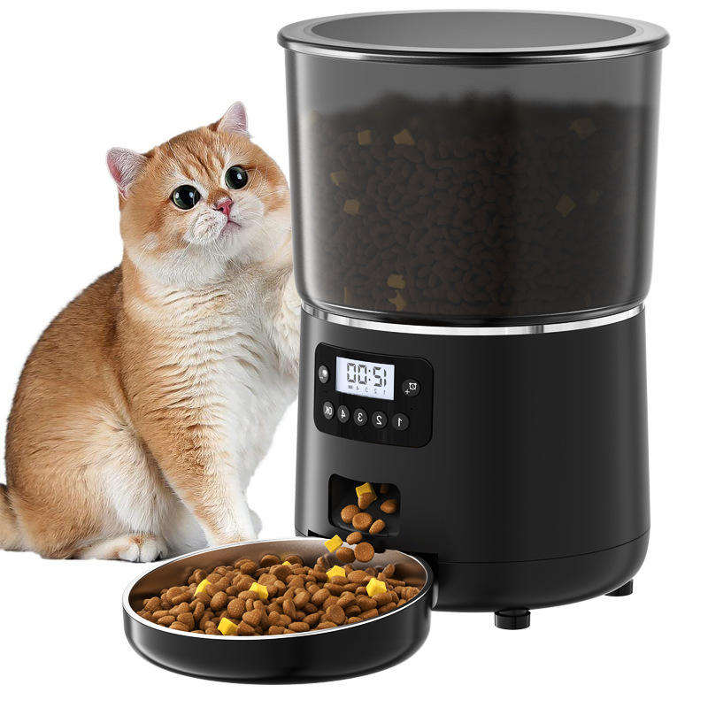 large button automatic pet feeder easy use cat dog dispenser UK Happy Furry