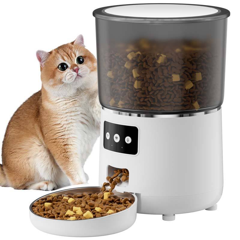 large capacity WiFi automatic pet feeder app scheduled cat dog UK Happy Furry
