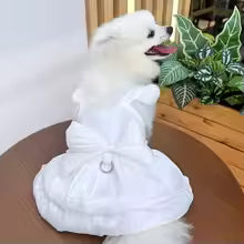 small dog summer dress D ring solid colour pet clothing UK Happy Furry