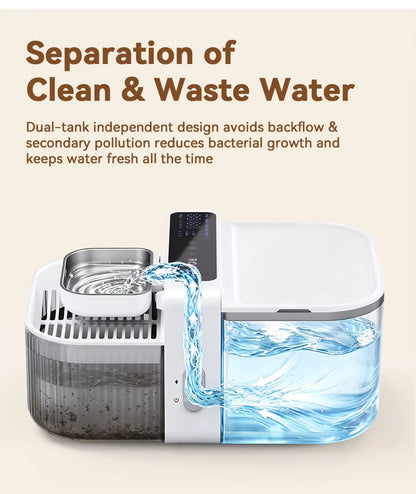 3.5L Wireless Pet Water Fountain Cat Water Dispenser 2000mAh Automatic Sewage Separation Cat Drinking Fountain Supplies