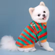 cute striped flannel dog clothes winter sweater small breeds UK Happy Furry