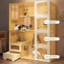 large cat villa transparent multifunctional indoor outdoor cabinet UK Happy Furry