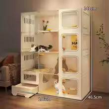 Extra Large Free Space Cat Villa Home Indoor Transparent Cat Cages Multifunctional Outdoor Cat Cabinets with Toilet Integrated
