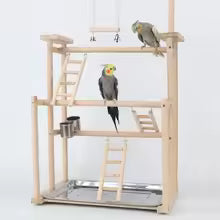 bird playground training station parrot swing climbing ladder interactive UK Happy Furry