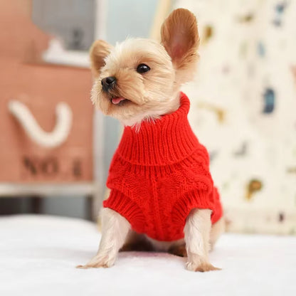 knitted dog winter clothes sweater small medium chihuahua puppy UK Happy Furry