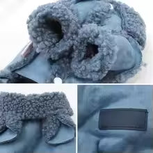 Cozy Thicken Four Legged Dog Clothes Warm Fur Collar Dog Jacket Coat Plush Dog Jumpsuit Winter Season