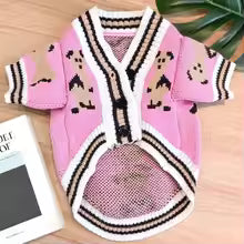 Dog Sweaters for Small Dogs Cute Bear Cardigan Pet Coat Autumn Winter Striped Puppy Clothes Dog Warm Knitted Jacket Dog Pullover