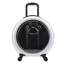New Transparent PC Pet Trolley Case Reinforced Portable Cat Carrier Rolling Travel Bag Dog Airline Approved Crate