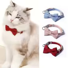 cute cat collar bow tie adjustable design pet necklace dogs cats UK Happy Furry