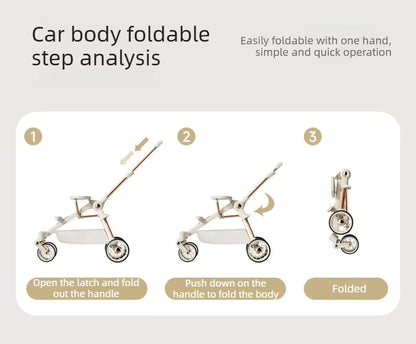 Six Shock Absorption Pet Stroller Medium and Small Dog Cat One-click Folding Dog Walking Stroller Bag Separation