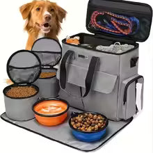 large 6 piece airline approved dog travel bag set weekend pet organizer UK Happy Furry