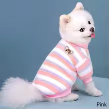 Winter Warm Flannel Dog Clothes Cute Striped Pet Sweater Soft Fleece Puppy Outfit for Small Dogs Cats Chihuahua Pomeranian