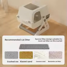 semi automatic cat litter box closed oversized self cleaning toilet UK Happy Furry