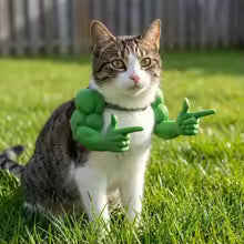 3D printed cat hanging muscle arm funny dog fist hulk halloween prop UK Happy Furry