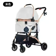 Detachable Basket Pet Stroller Universal for Dogs & Cats Large Space Comfortable Dog Cart Easy Folding Pet Carrier