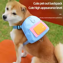 fashion small dog schoolbag backpack harness outdoor supplies UK Happy Furry